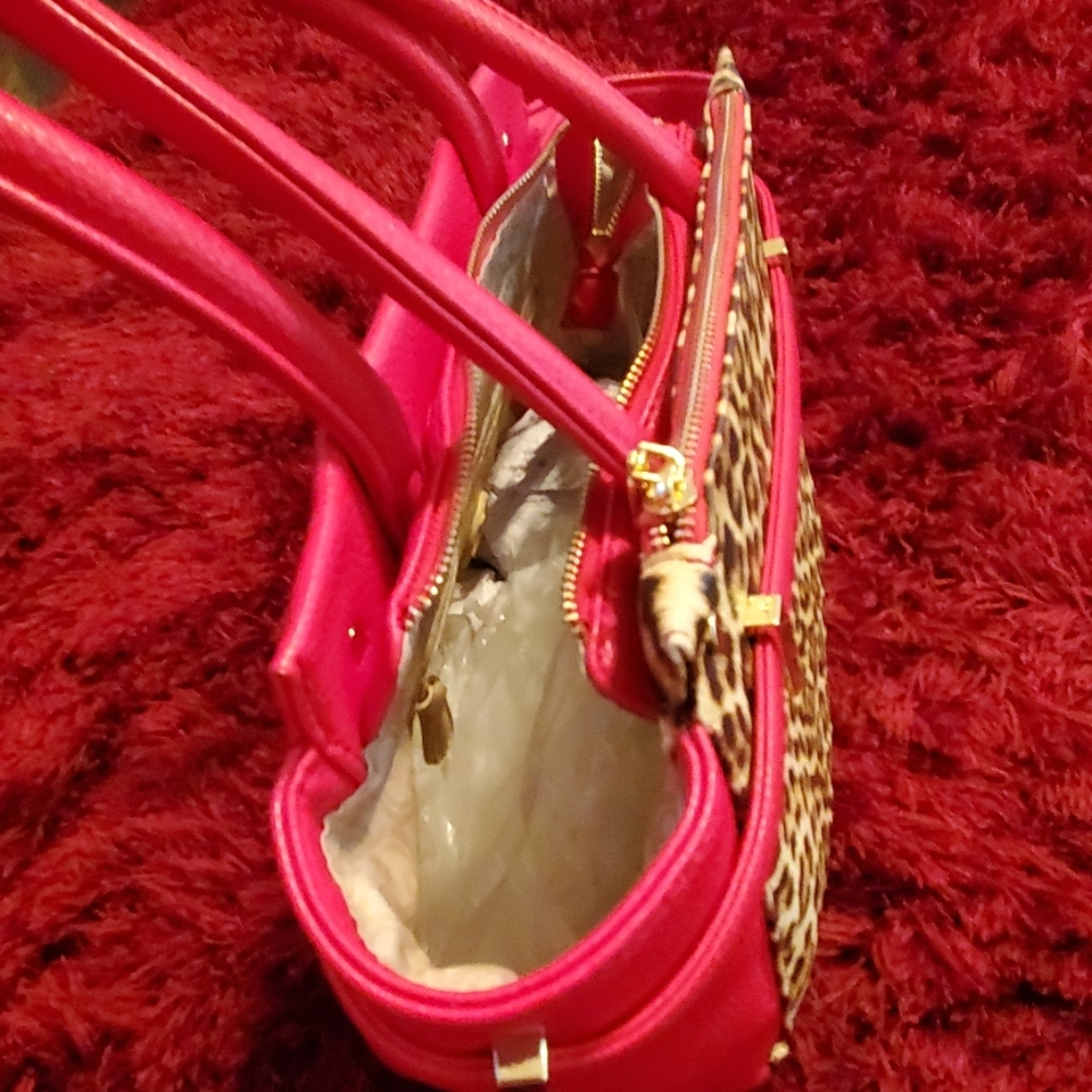 CHARMING CHARLIE Red Cheetah Purse